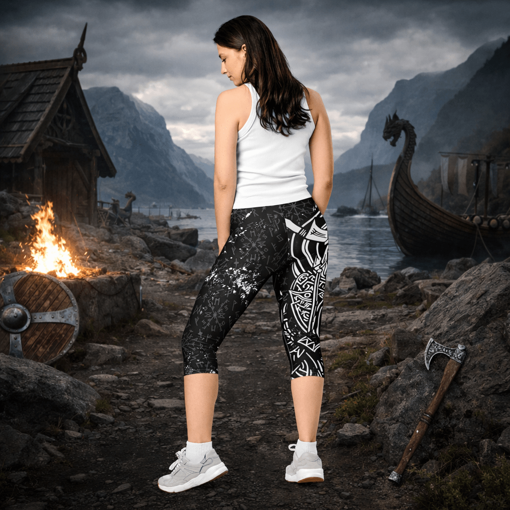 Capri - Leggings –Viking - Krieger - Motiv & Runen - YogaStylz