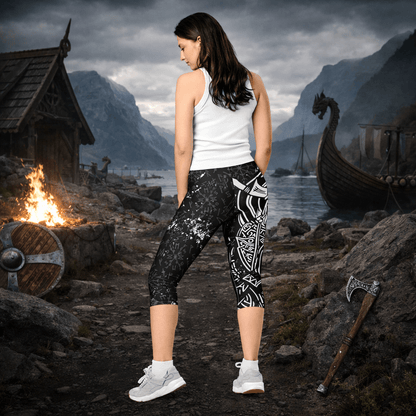 Capri - Leggings –Viking - Krieger - Motiv & Runen - YogaStylz