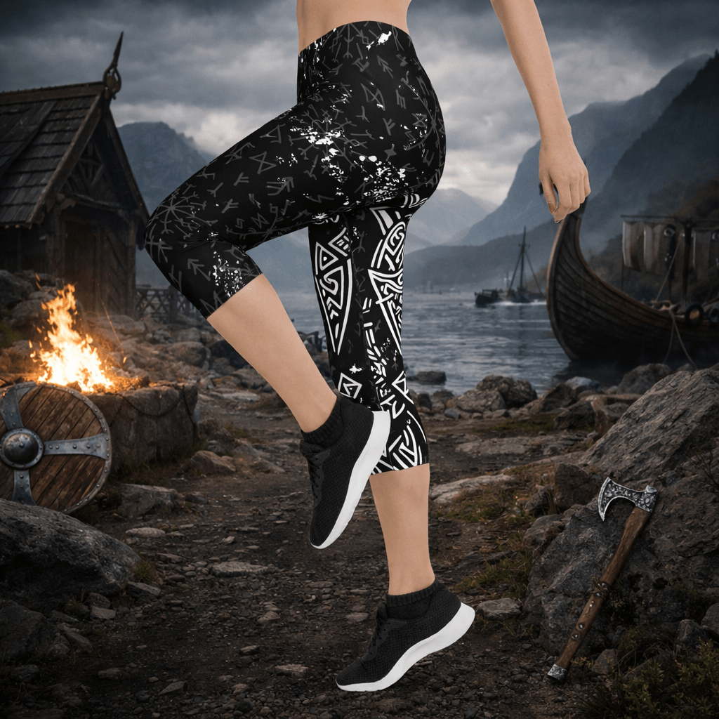 Capri - Leggings –Viking - Krieger - Motiv & Runen - YogaStylz
