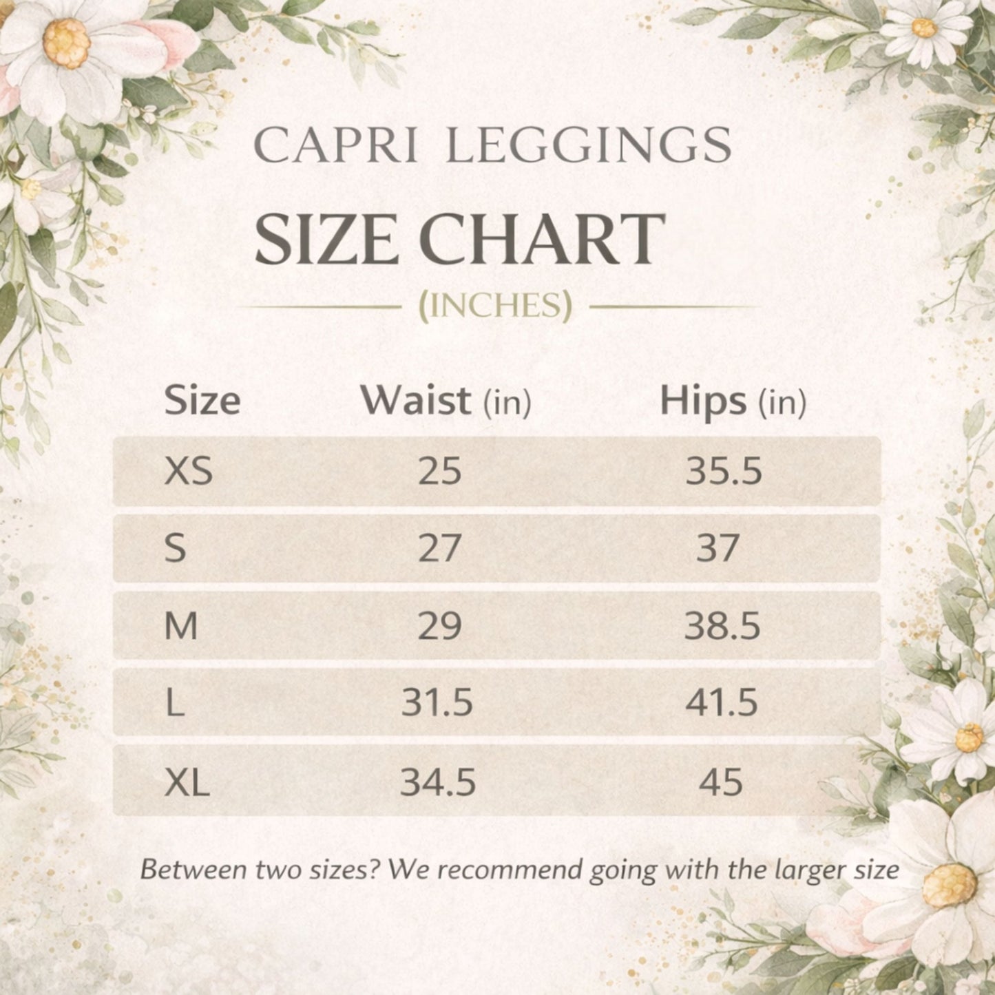 Capri - Leggings – Weißes Blumenmuster - YogaStylz