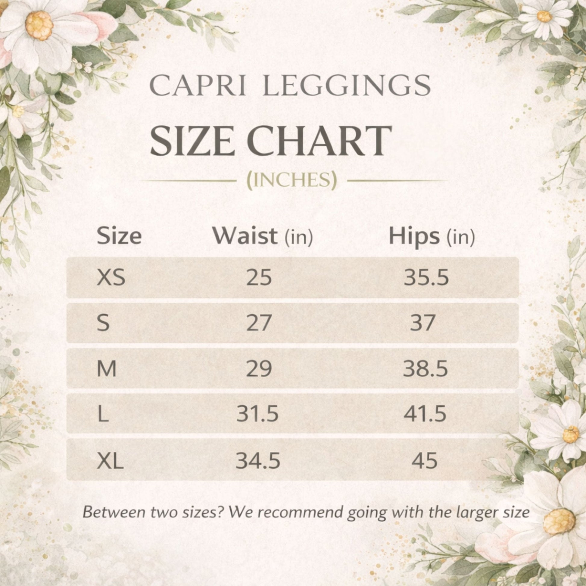Capri - Leggings – Weißes Blumenmuster - YogaStylz
