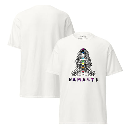 Chakra Namaste T-Shirt – Boho Yoga Shirt – Spirituelles Unisex T-Shirt aus 100 % Baumwolle - Klassisches Unisex T-Shirt - YogaStylz