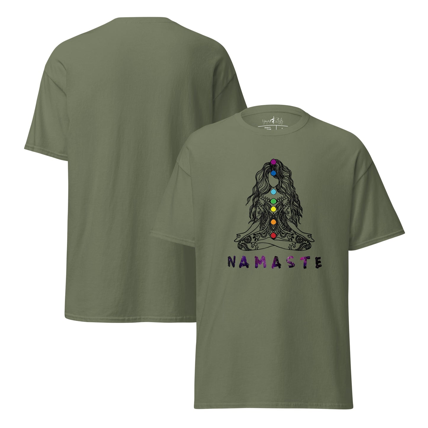 Chakra Namaste T-Shirt – Boho Yoga Shirt – Spirituelles Unisex T-Shirt aus 100 % Baumwolle - Klassisches Unisex T-Shirt - YogaStylz