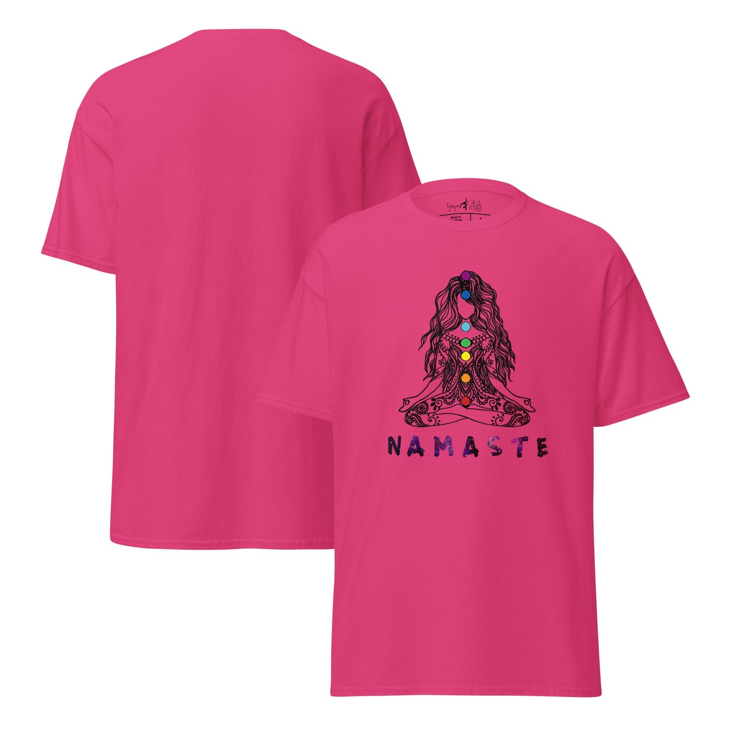 Chakra Namaste T-Shirt – Boho Yoga Shirt – Spirituelles Unisex T-Shirt aus 100 % Baumwolle - Klassisches Unisex T-Shirt - YogaStylz