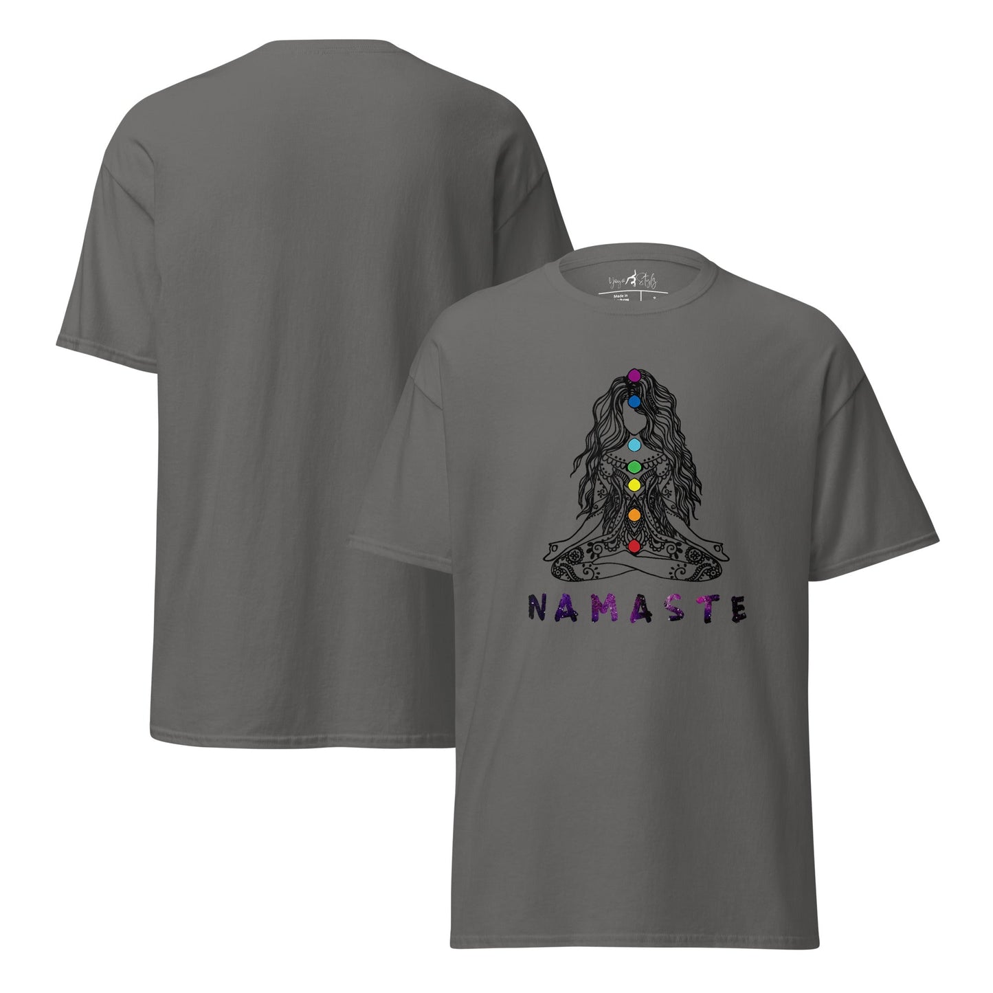 Chakra Namaste T-Shirt – Boho Yoga Shirt – Spirituelles Unisex T-Shirt aus 100 % Baumwolle - Klassisches Unisex T-Shirt - YogaStylz