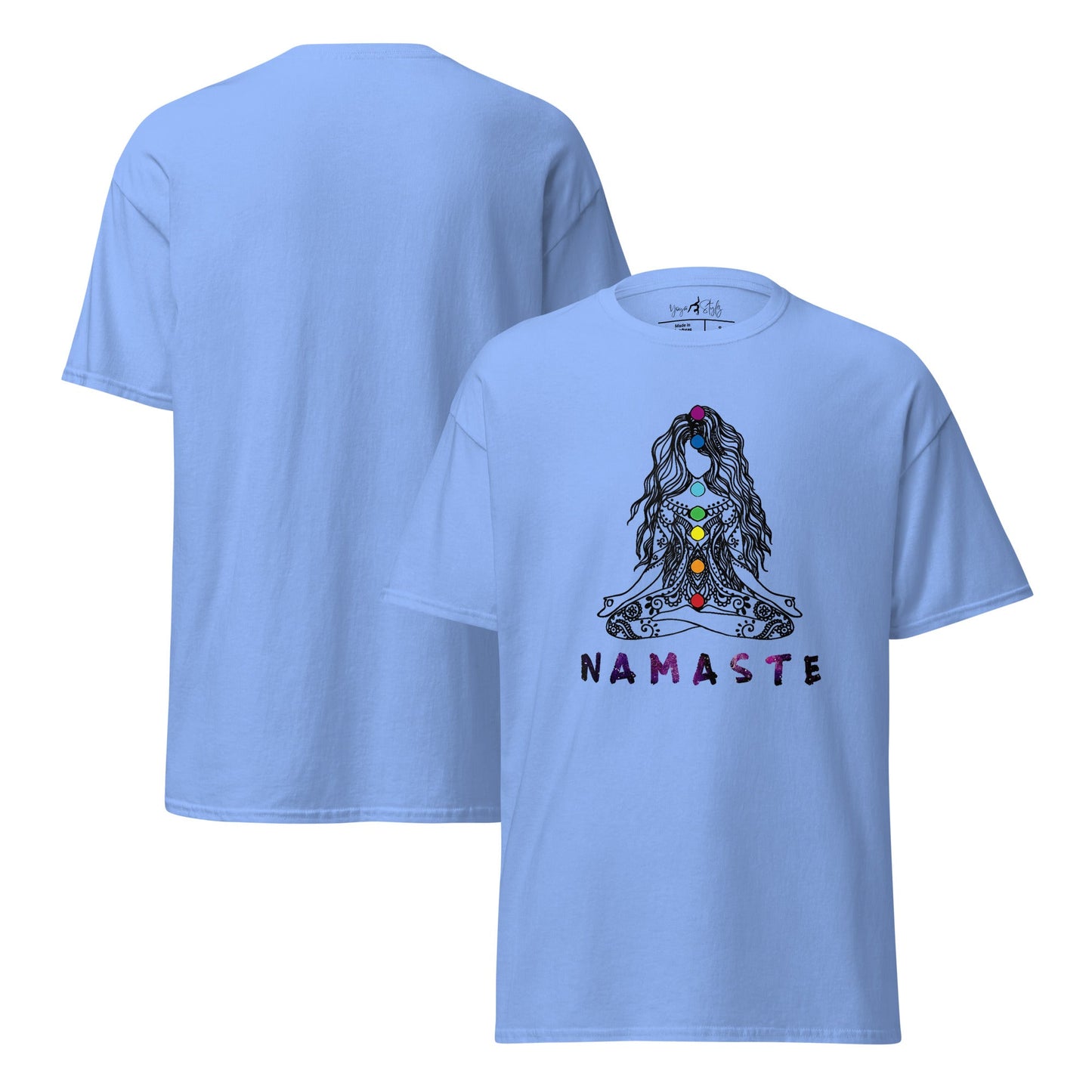 Chakra Namaste T-Shirt – Boho Yoga Shirt – Spirituelles Unisex T-Shirt aus 100 % Baumwolle - Klassisches Unisex T-Shirt - YogaStylz