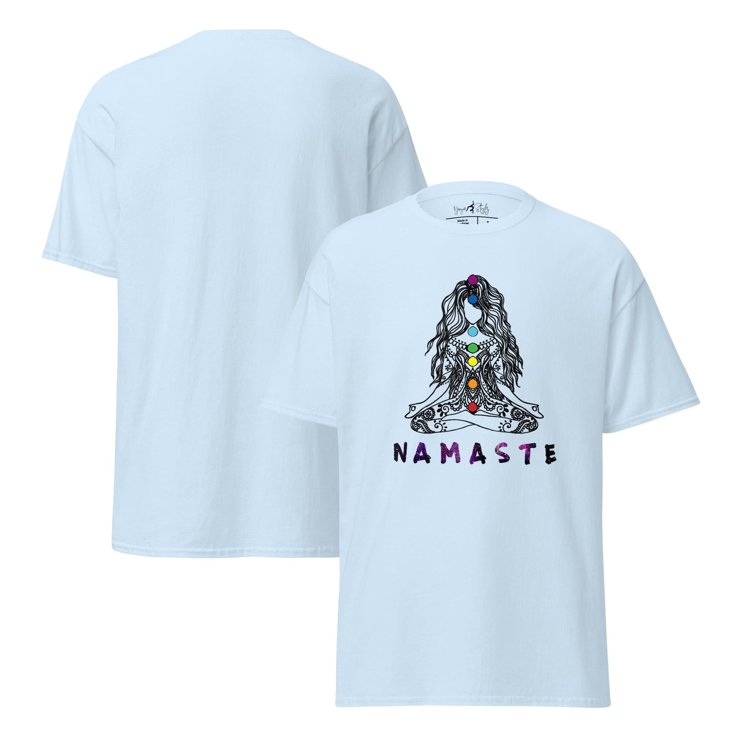 Chakra Namaste T-Shirt – Boho Yoga Shirt – Spirituelles Unisex T-Shirt aus 100 % Baumwolle - Klassisches Unisex T-Shirt - YogaStylz