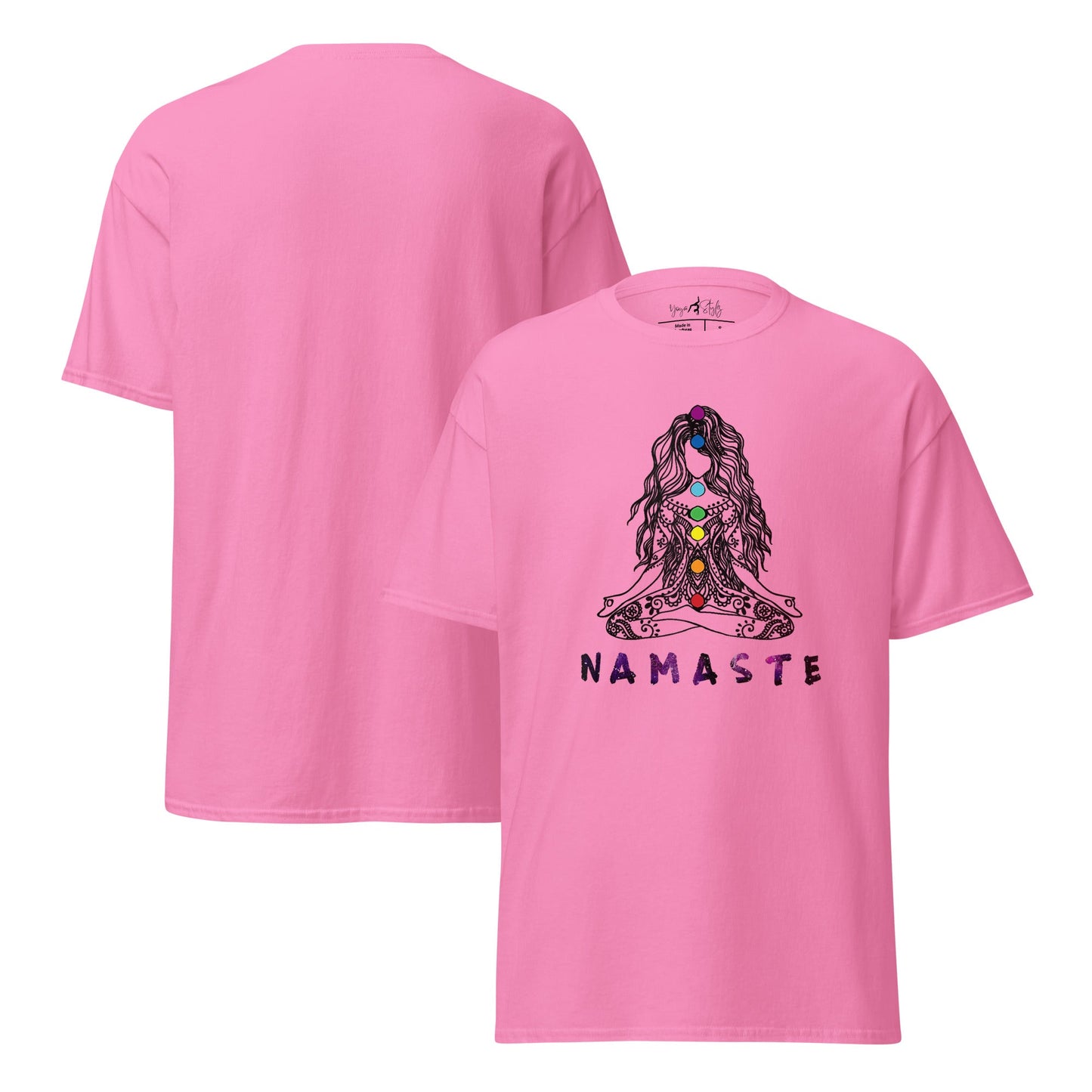 Chakra Namaste T-Shirt – Boho Yoga Shirt – Spirituelles Unisex T-Shirt aus 100 % Baumwolle - Klassisches Unisex T-Shirt - YogaStylz