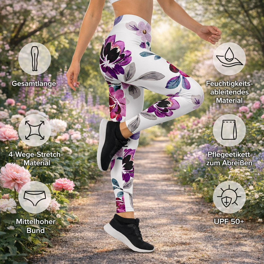 Everyday Blossom Leggings – Zartes Blumenmuster & Komfort - YogaStylz