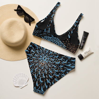 High Waist Bikini „Ocean Pattern“ - YogaStylz