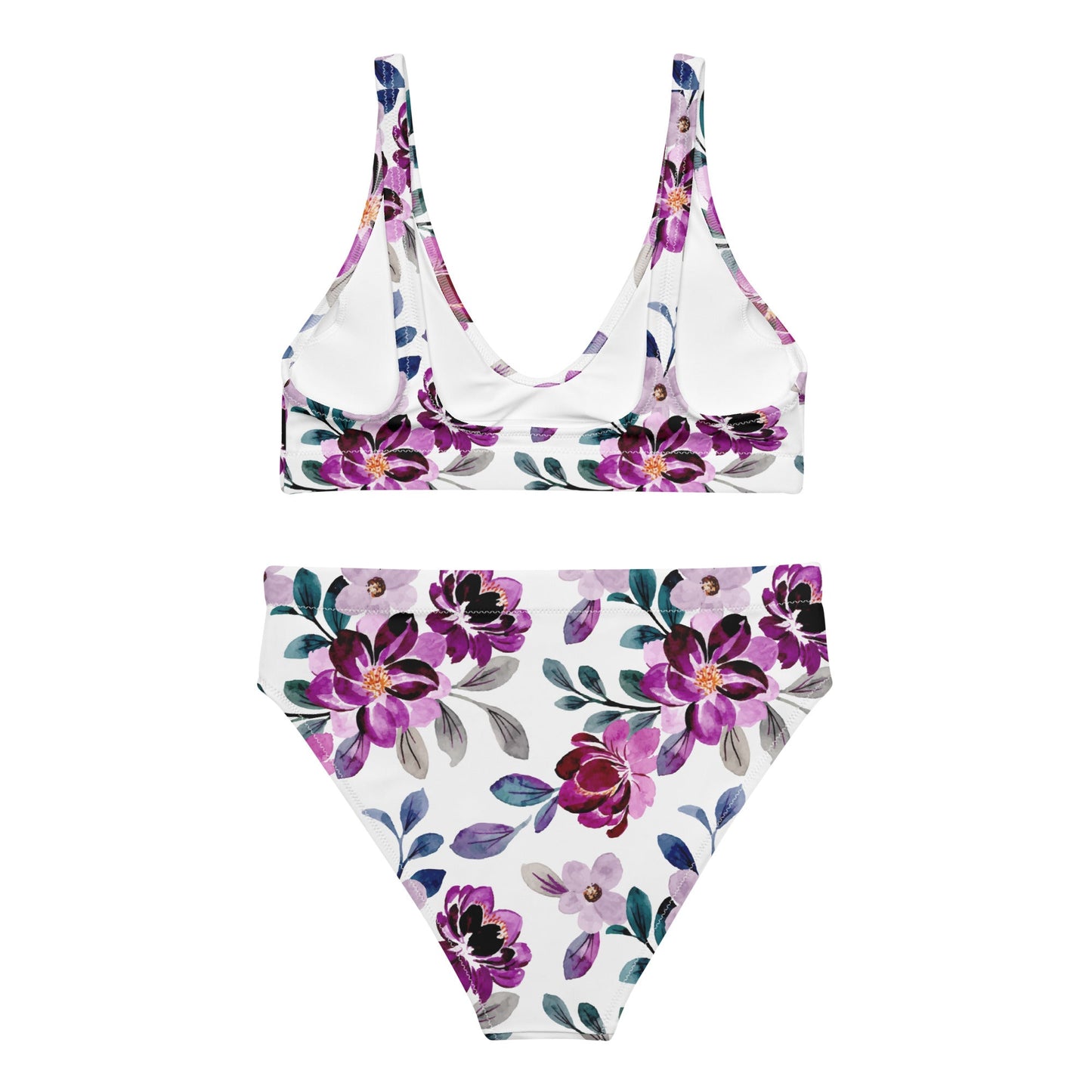 High Waist Bikini „Purple Blossom“ – elegant, bequem - YogaStylz