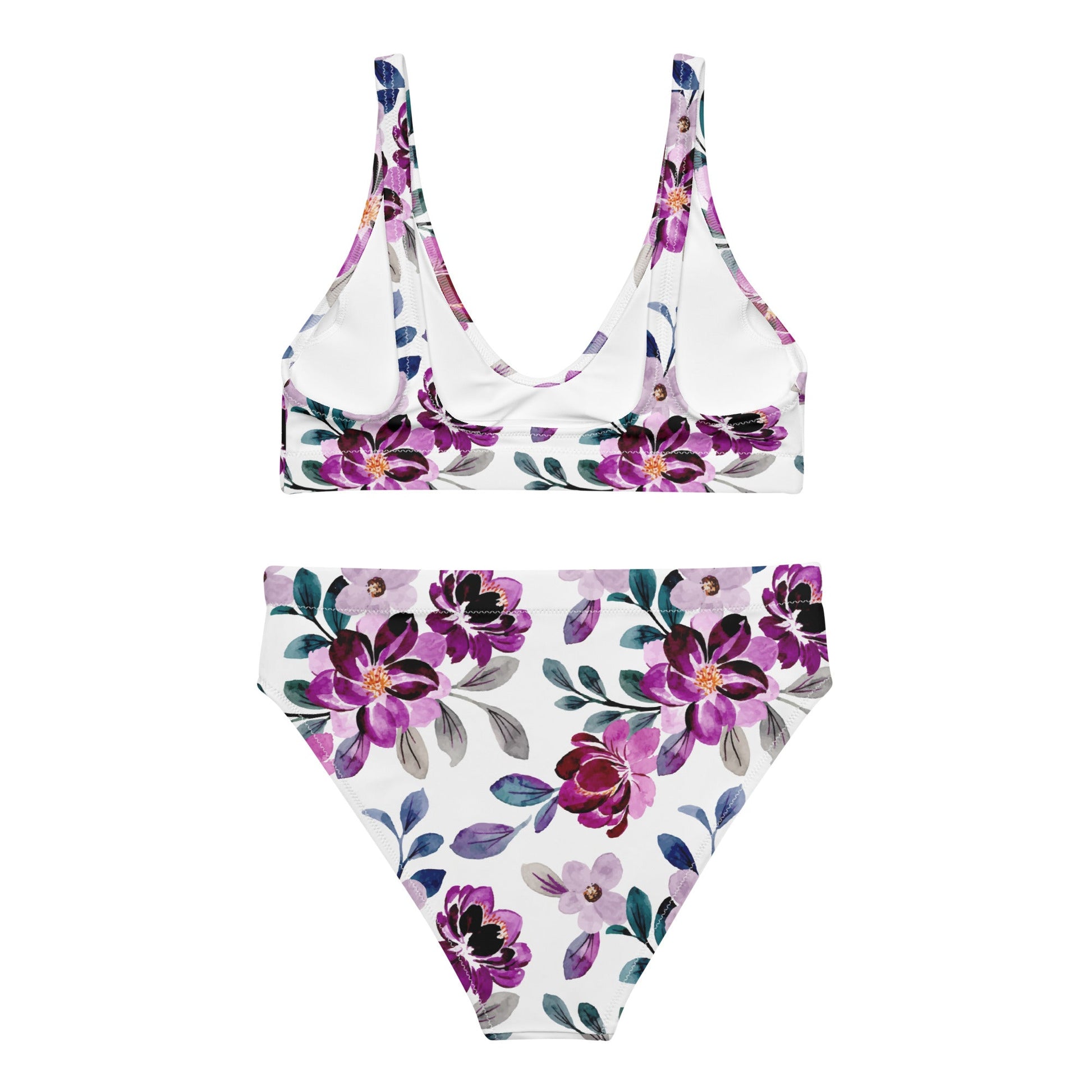 High Waist Bikini „Purple Blossom“ – elegant, bequem - YogaStylz