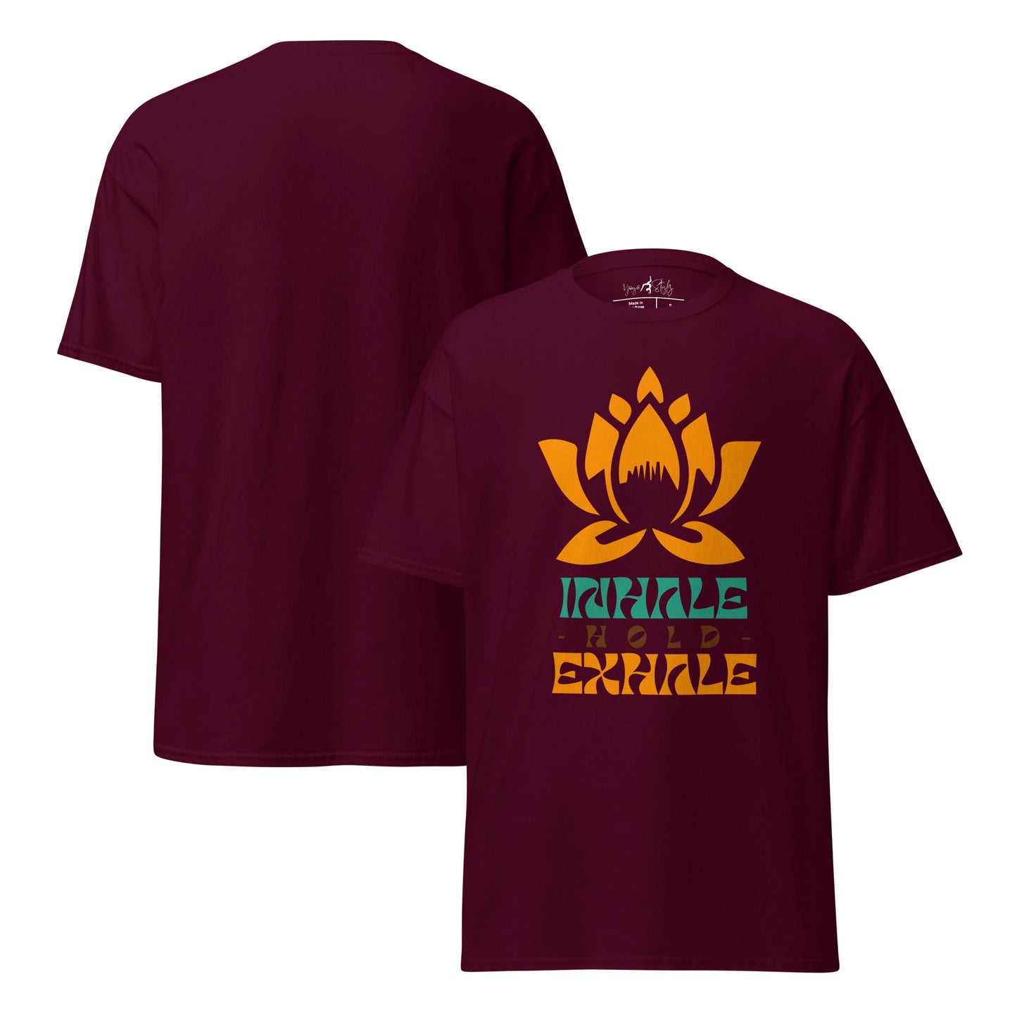 Inhale Exhale T-Shirt – Achtsamkeit & Meditation Design – Unisex Baumwoll - Shirt – Yoga Mindfulness Geschenk - YogaStylz