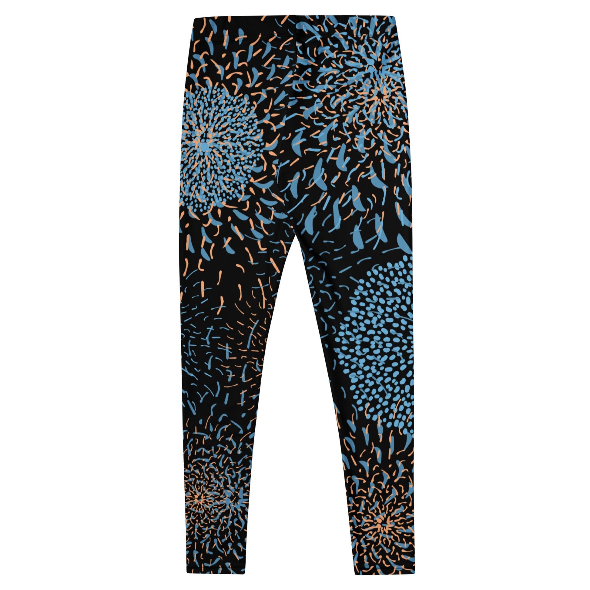 Leggings Blau Schwarz Abstrakt – Modisches Basic mit UV - Schutz | Stylische Damen - Leggings mit 4 - Wege - Stretch & elastischem Bund - YogaStylz