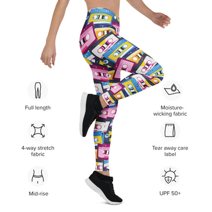 Leggings im Retro - Kassetten - Design - YogaStylz