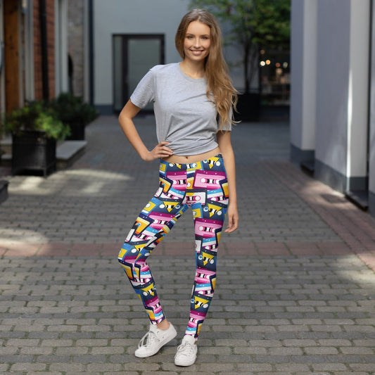 Leggings im Retro - Kassetten - Design - YogaStylz