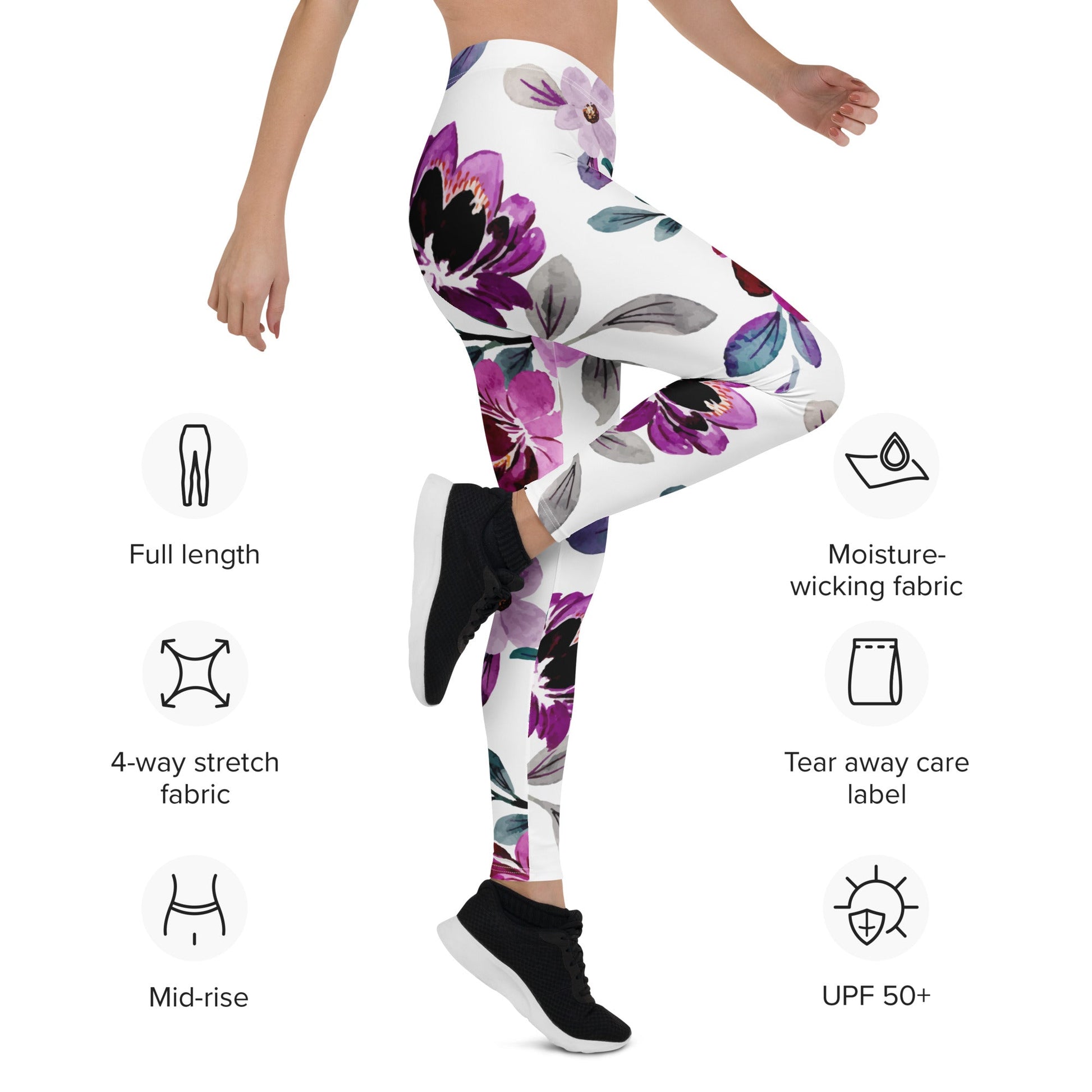 Leggings mit dezentem Blumenmuster - YogaStylz