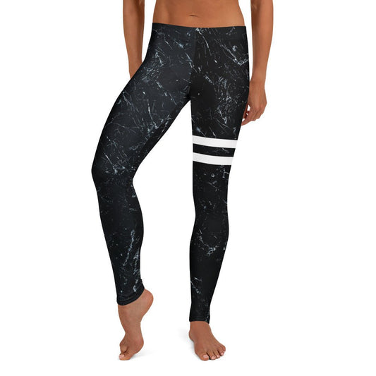 Leggings mit Marmor - Design & weißen Streifen - YogaStylz