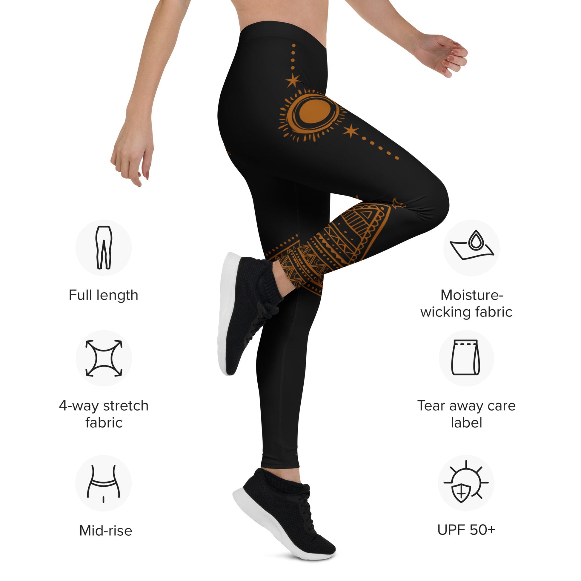 Leggings Tribal Sun Leggings – Kraftvolles Design trifft Komfort - YogaStylz