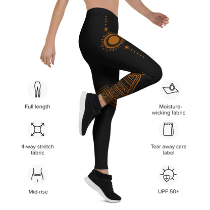 Leggings Tribal Sun Leggings – Kraftvolles Design trifft Komfort - YogaStylz