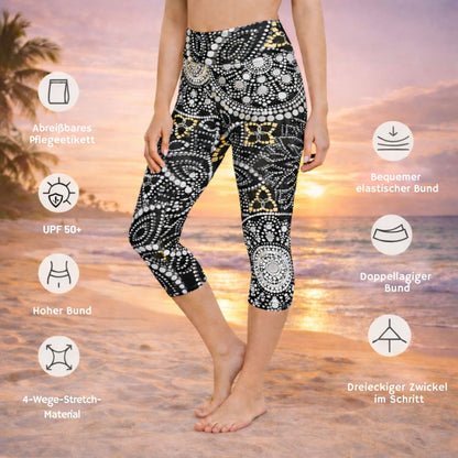 Mandala Capri - Yoga - Leggings – Schwarz - Weiß - YogaStylz