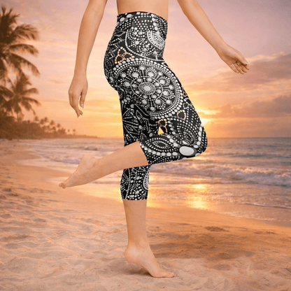 Mandala Capri - Yoga - Leggings – Schwarz - Weiß - YogaStylz