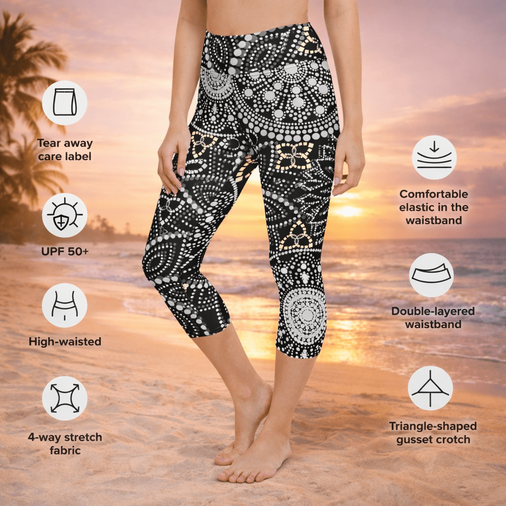Mandala Capri - Yoga - Leggings – Schwarz - Weiß - YogaStylz