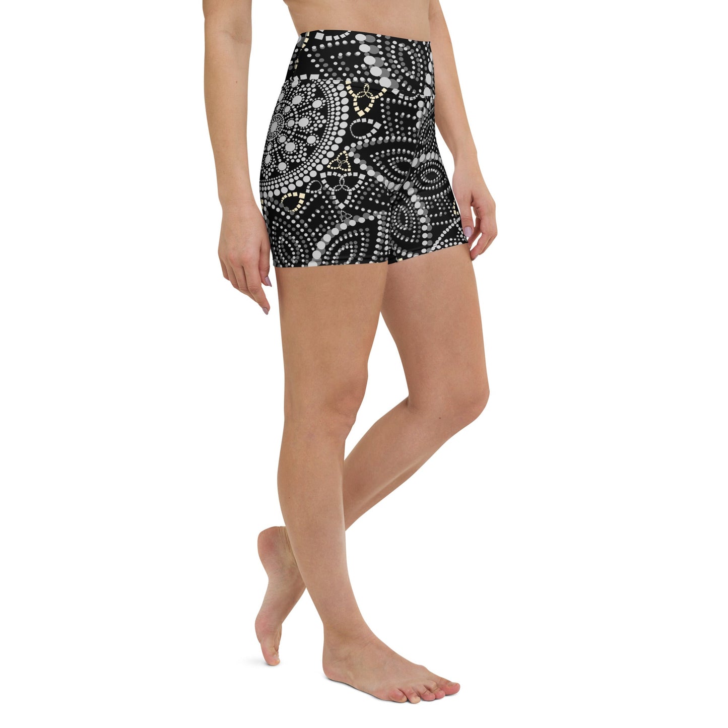 Mandala Kompressions - Leggings Schwarz Weiß – Langlebige Yoga - Leggings mit UV - Schutz | Boho Style & 4 - Wege - Stretch - YogaStylz