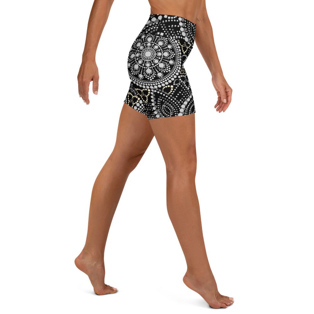 Mandala Kompressions - Leggings Schwarz Weiß – Langlebige Yoga - Leggings mit UV - Schutz | Boho Style & 4 - Wege - Stretch - YogaStylz