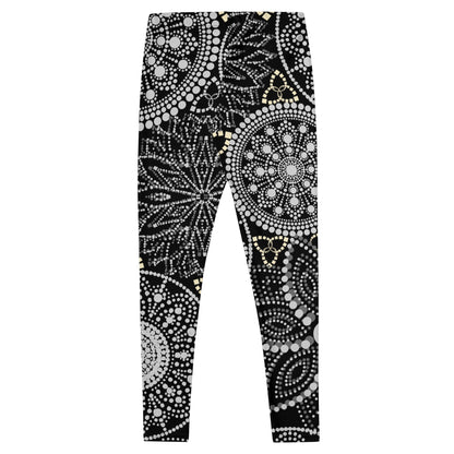 Mandala Leggings Schwarz Weiß – Boho Style mit UV - Schutz | Langlebige Damenleggings mit 4 - Wege - Stretch & elastischem Bund - YogaStylz