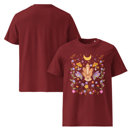 Mystic Bloom – Unisex Bio T-Shirt (Crystal Eye Design) - YogaStylz
