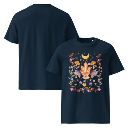 Mystic Bloom – Unisex Bio T-Shirt (Crystal Eye Design) - YogaStylz