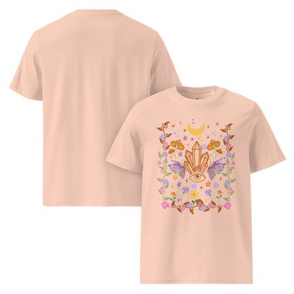 Mystic Bloom – Unisex Bio T-Shirt (Crystal Eye Design) - YogaStylz