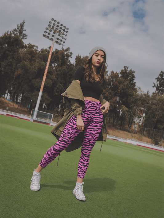 Pink getigerte Leggings - YogaStylz