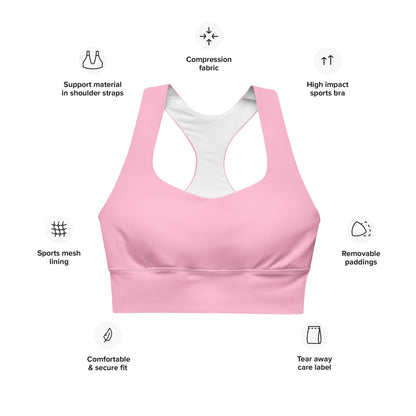 Recycelter Longline - Sport - BH in Cotton Candy - YogaStylz