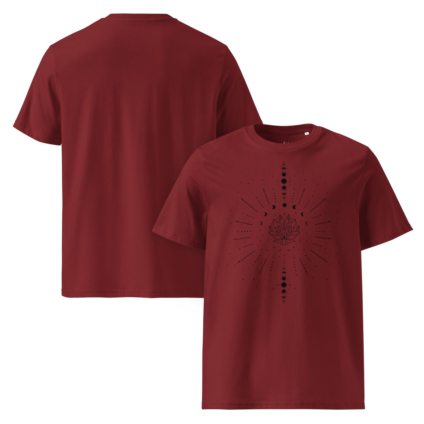 Sacred Lotus Line Art T-Shirt | Bio - Baumwolle | Spirituelles Design - YogaStylz