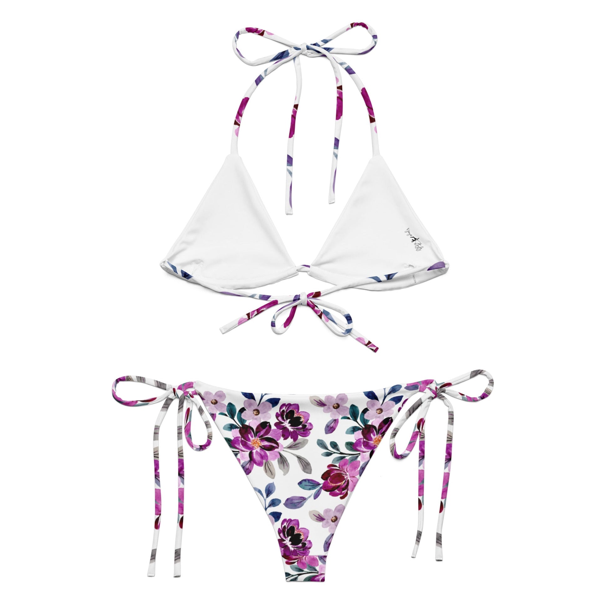 Schnürbikini „Purple Blossom“ – verspielt, flexibel - YogaStylz