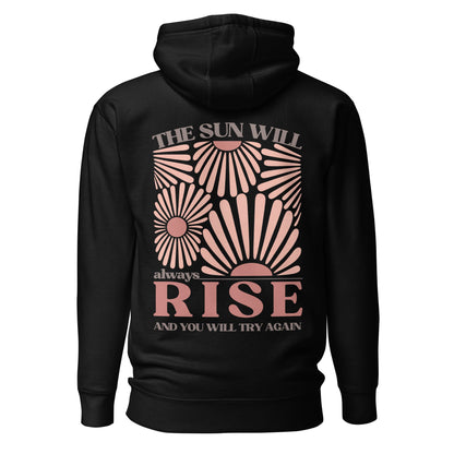 Sonnen Hoodie mit Rückenprint | The Sun Will Always Rise | Positives Statement - YogaStylz