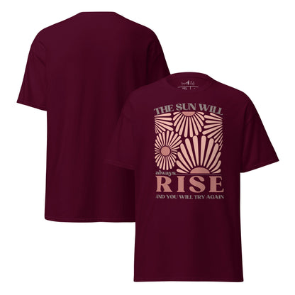 Sonnen T-Shirt mit Statement | The Sun Will Always Rise | Zeitloses Motiv - YogaStylz