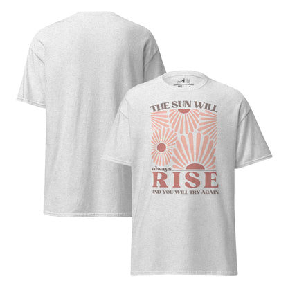 Sonnen T-Shirt mit Statement | The Sun Will Always Rise | Zeitloses Motiv - YogaStylz