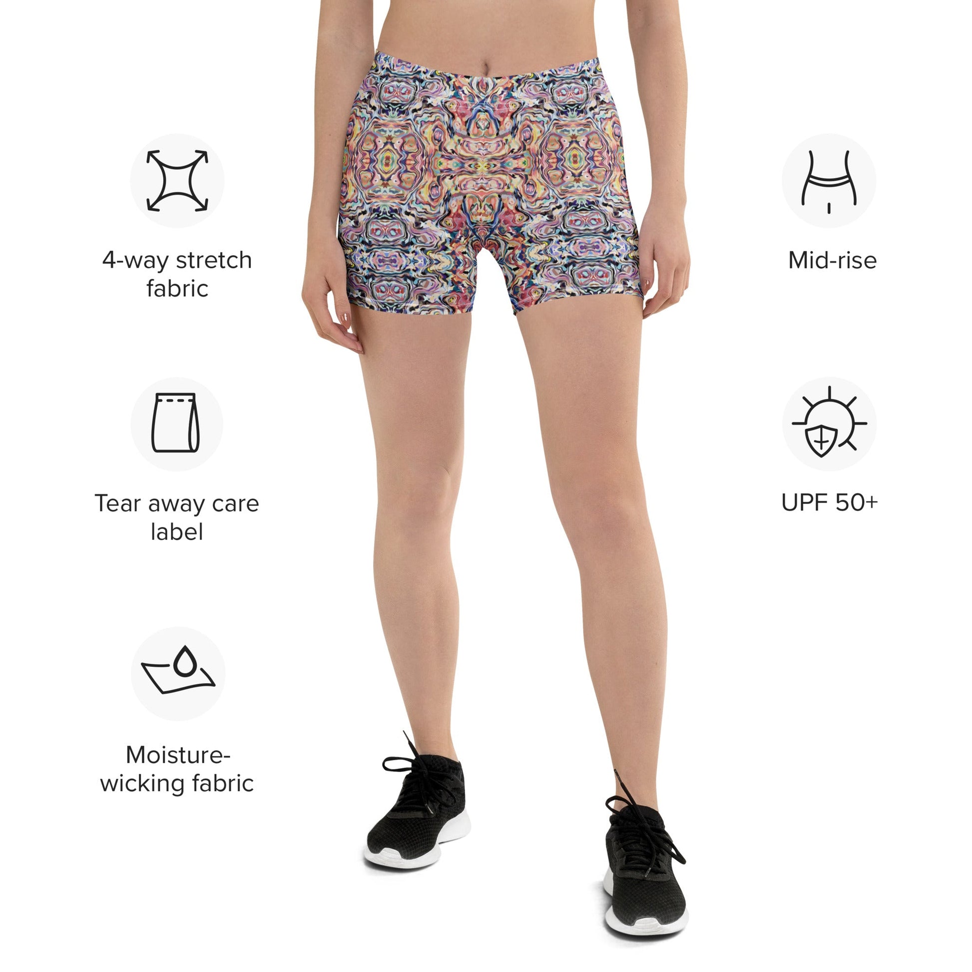 Sport - Shorts Bunt mit Boho - Muster - YogaStylz