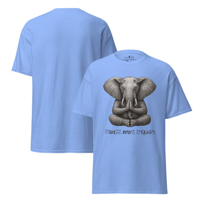 T-Shirt Elefant – Stillness builds strength – Achtsamkeit Yoga Shirt – Unisex aus 100 % Baumwolle – Tiermotiv Streetwear - YogaStylz
