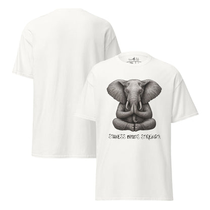 T-Shirt Elefant – Stillness builds strength – Achtsamkeit Yoga Shirt – Unisex aus 100 % Baumwolle – Tiermotiv Streetwear - YogaStylz