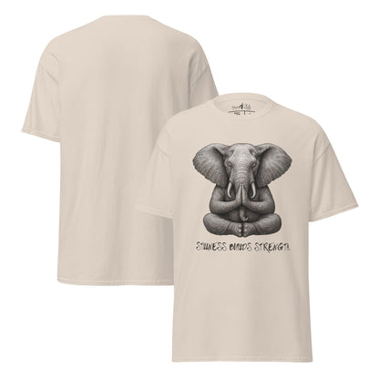 T-Shirt Elefant – Stillness builds strength – Achtsamkeit Yoga Shirt – Unisex aus 100 % Baumwolle – Tiermotiv Streetwear - YogaStylz