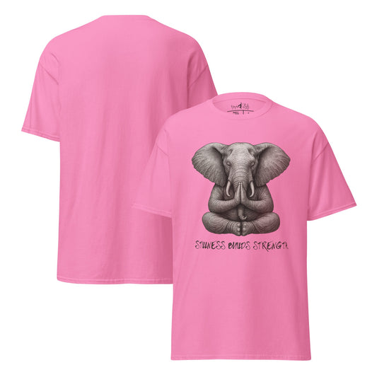 T-Shirt Elefant – Stillness builds strength – Achtsamkeit Yoga Shirt – Unisex aus 100 % Baumwolle – Tiermotiv Streetwear - YogaStylz