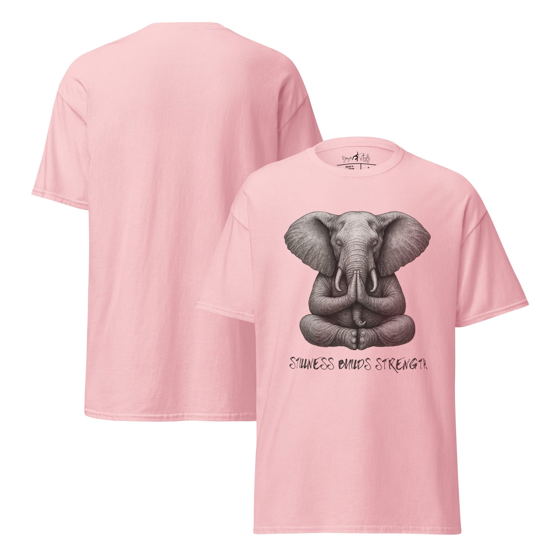 T-Shirt Elefant – Stillness builds strength – Achtsamkeit Yoga Shirt – Unisex aus 100 % Baumwolle – Tiermotiv Streetwear - YogaStylz