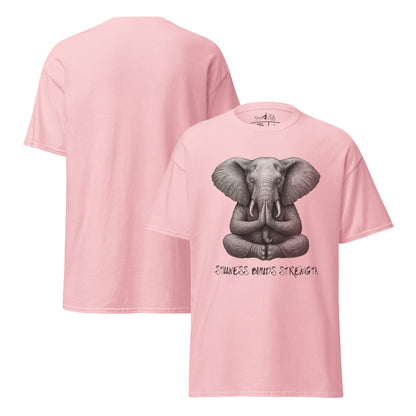 T-Shirt Elefant – Stillness builds strength – Achtsamkeit Yoga Shirt – Unisex aus 100 % Baumwolle – Tiermotiv Streetwear - YogaStylz