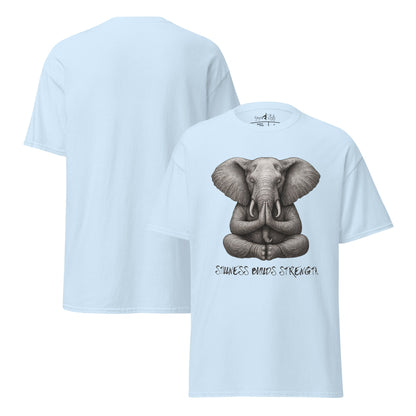 T-Shirt Elefant – Stillness builds strength – Achtsamkeit Yoga Shirt – Unisex aus 100 % Baumwolle – Tiermotiv Streetwear - YogaStylz