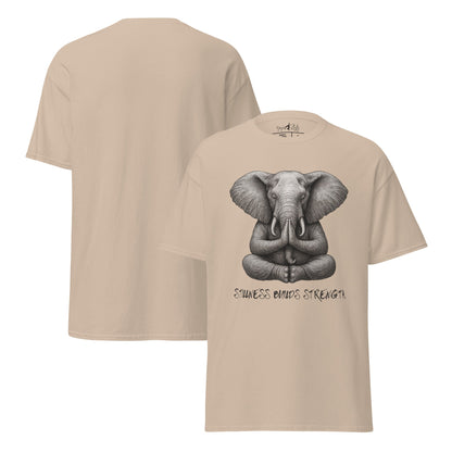 T-Shirt Elefant – Stillness builds strength – Achtsamkeit Yoga Shirt – Unisex aus 100 % Baumwolle – Tiermotiv Streetwear - YogaStylz