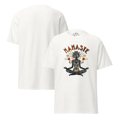 T-Shirt meditierende Frau – Achtsamkeit & Yoga Shirt – Spirituelles Unisex Shirt aus Baumwolle - Klassisches Unisex T-Shirt - YogaStylz